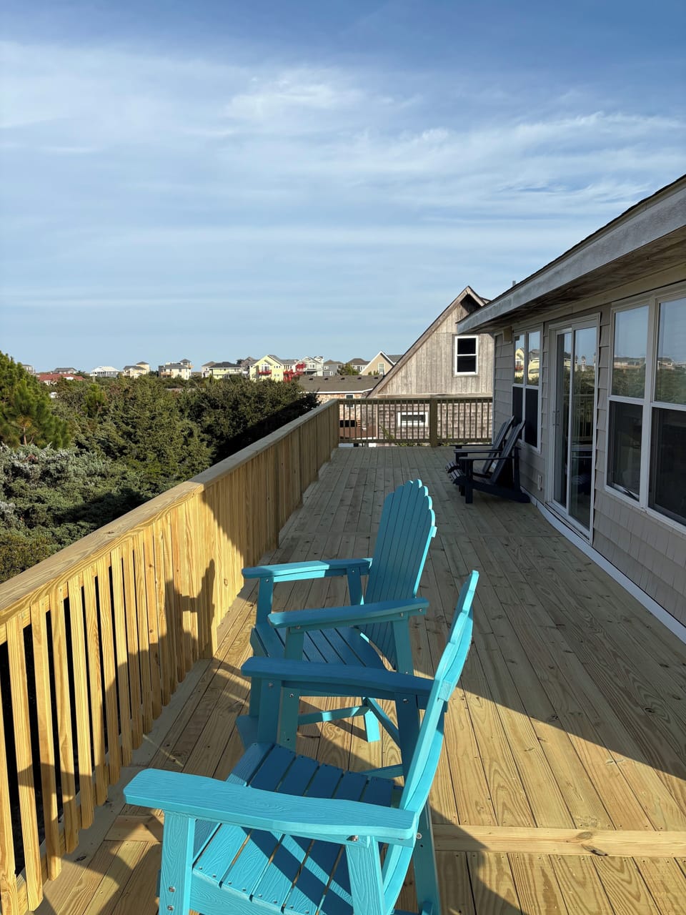 Deck seating for morning coffee