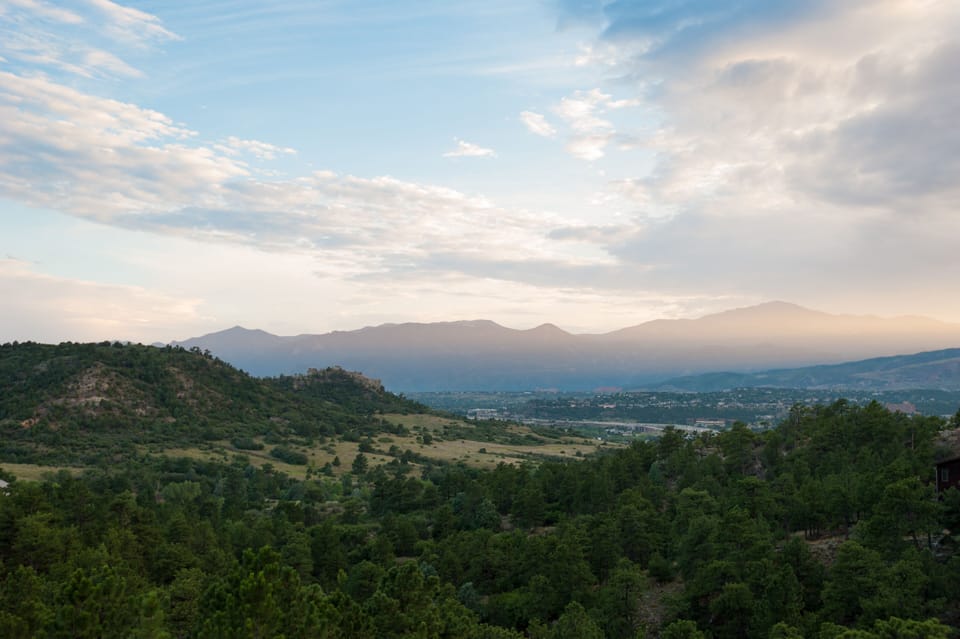 Spectacular views of Pikes Peak, Garden of the Gods, and Pulpit Rock