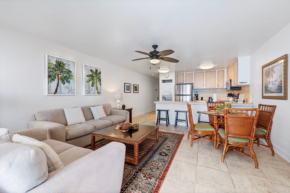 Living area and inside dining