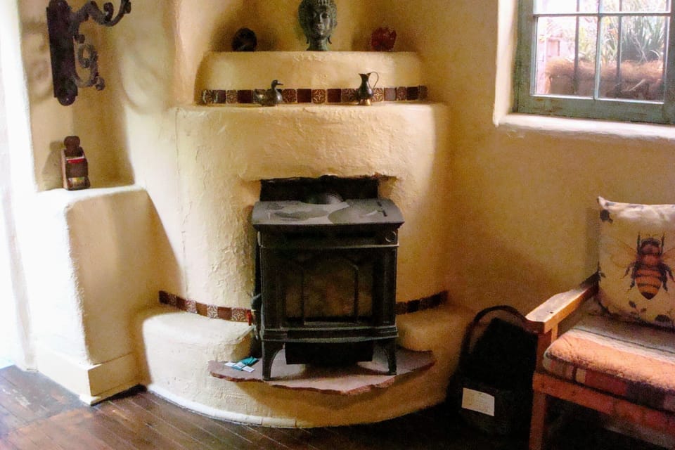 Bedroom gas log stove for cozy winter nights