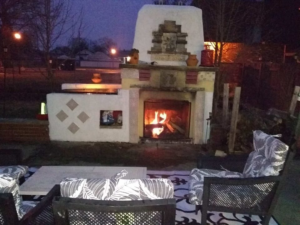Fireplace at night