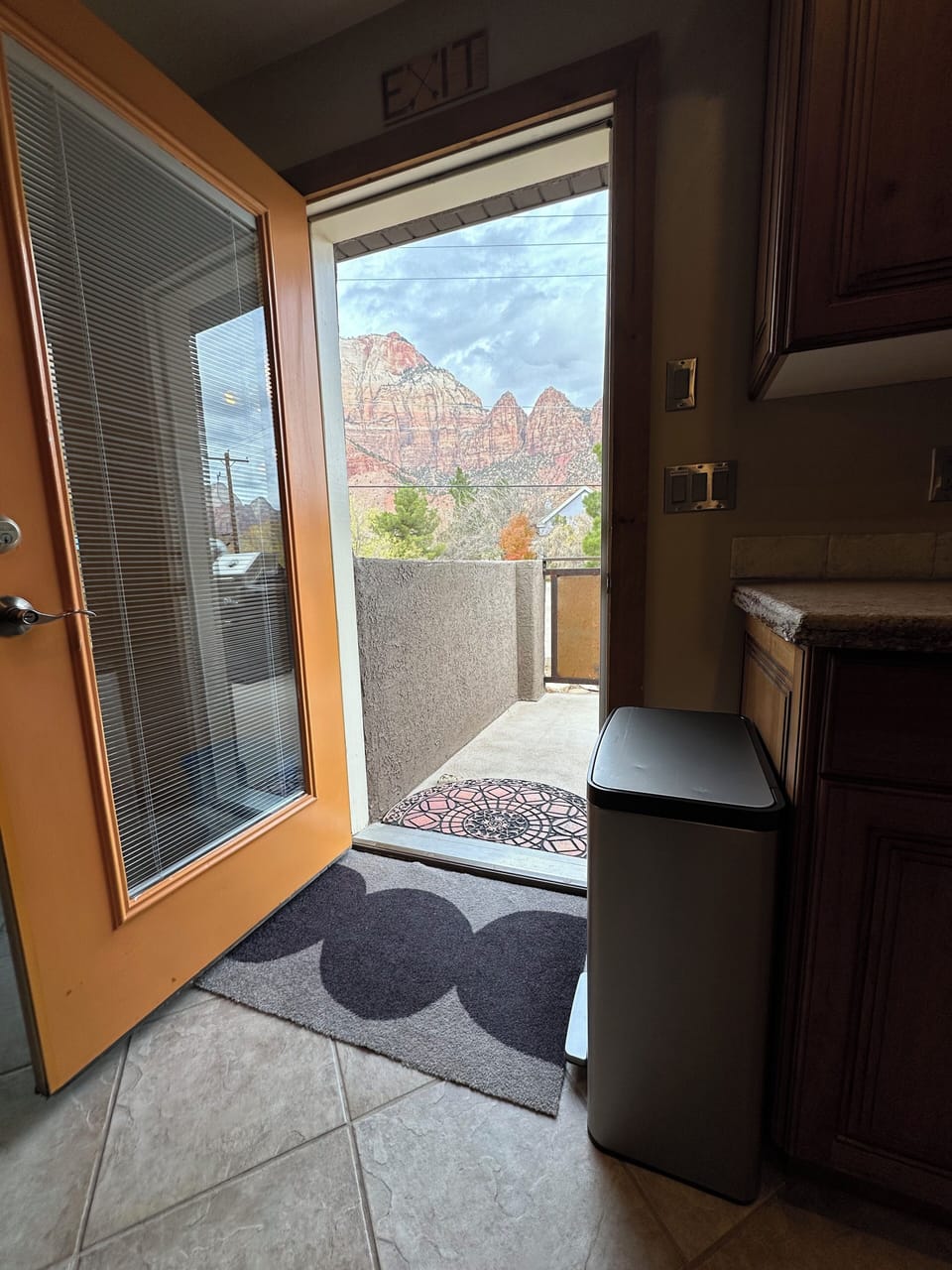 Patio door from kitchen. Look at that view!