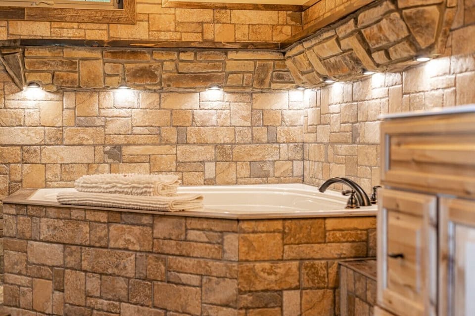 Air tub in master bathroom to relax after the days activities!