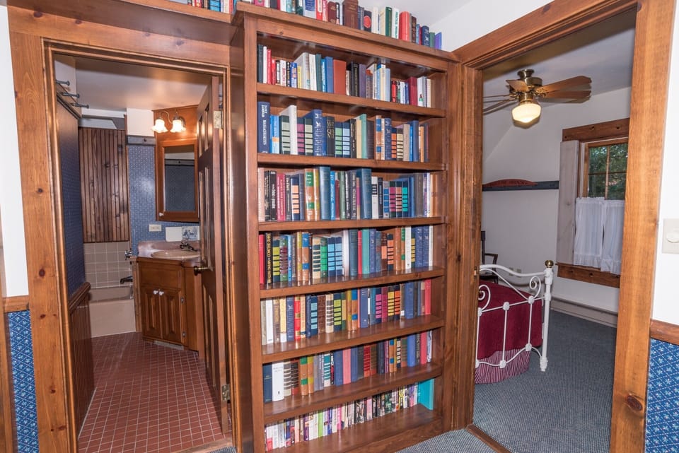 Lots of books for your relaxation on the front porch