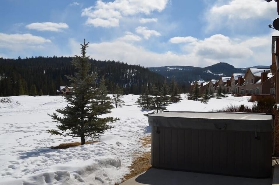 Hot tub and view from back patio