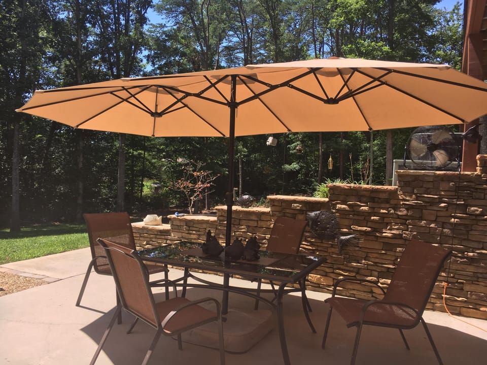 Plenty of shade with triple patio umbrella