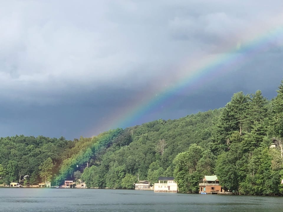 "Camp Billy" at the end of the rainbow.  Lucky photo of a lucky spot.