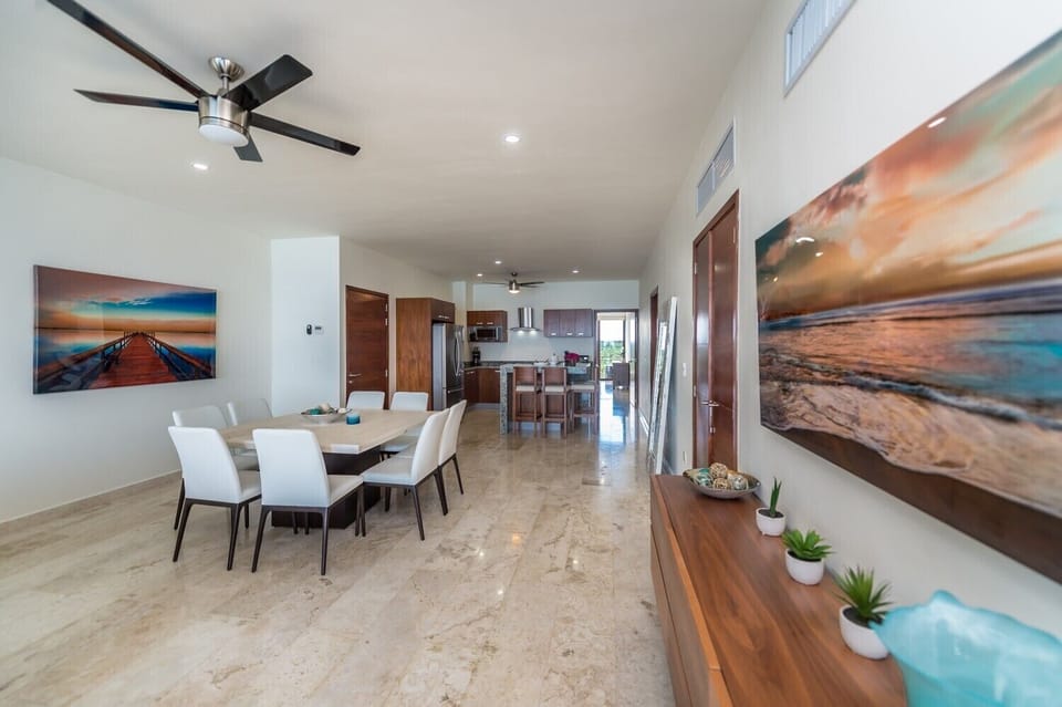 Dining area - Nikte condo 7, 4th level penthouse Akumal Mexico vacation rental