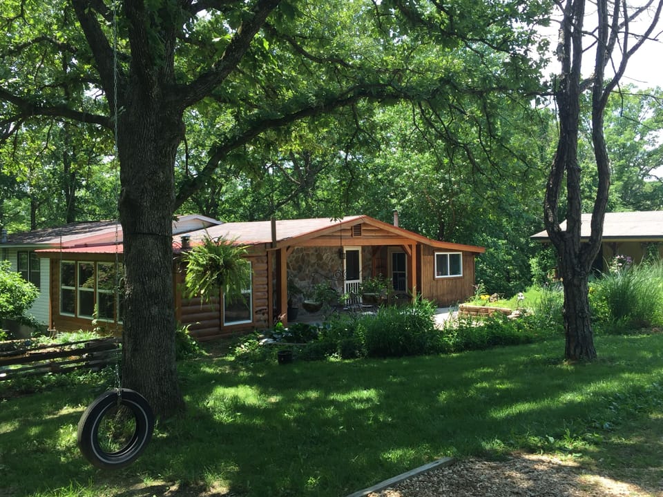 Koi Cottage nestled in the cool shade of the trees