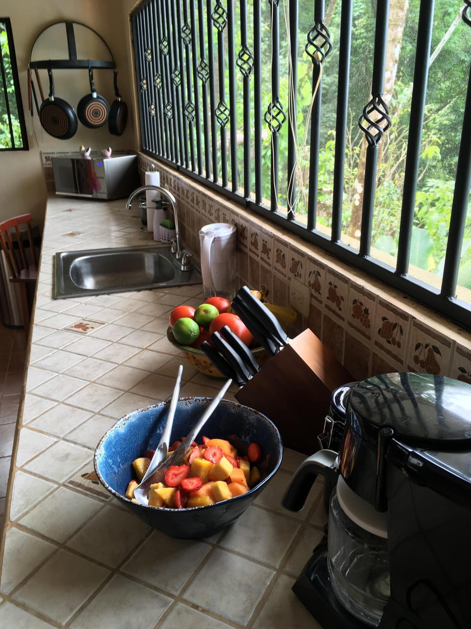 Plenty of counter space and an ocean view