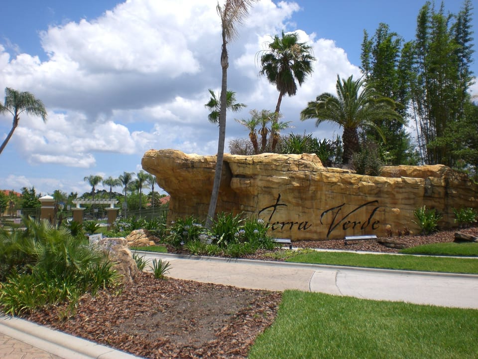 The front entrance of the Terra Verde Resort, gated community