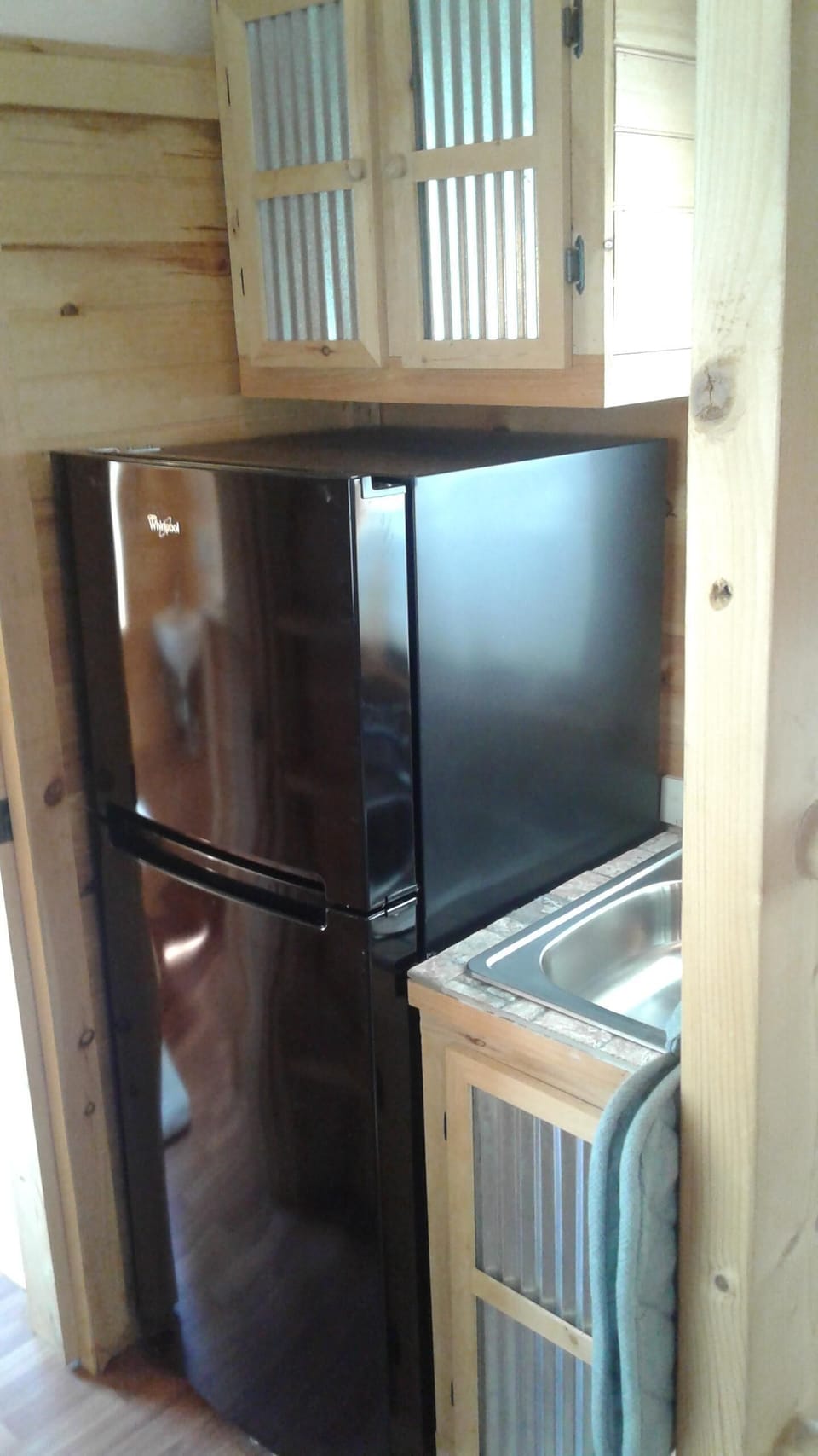 coffee maker fogers coffee and sugar over refrigerator 