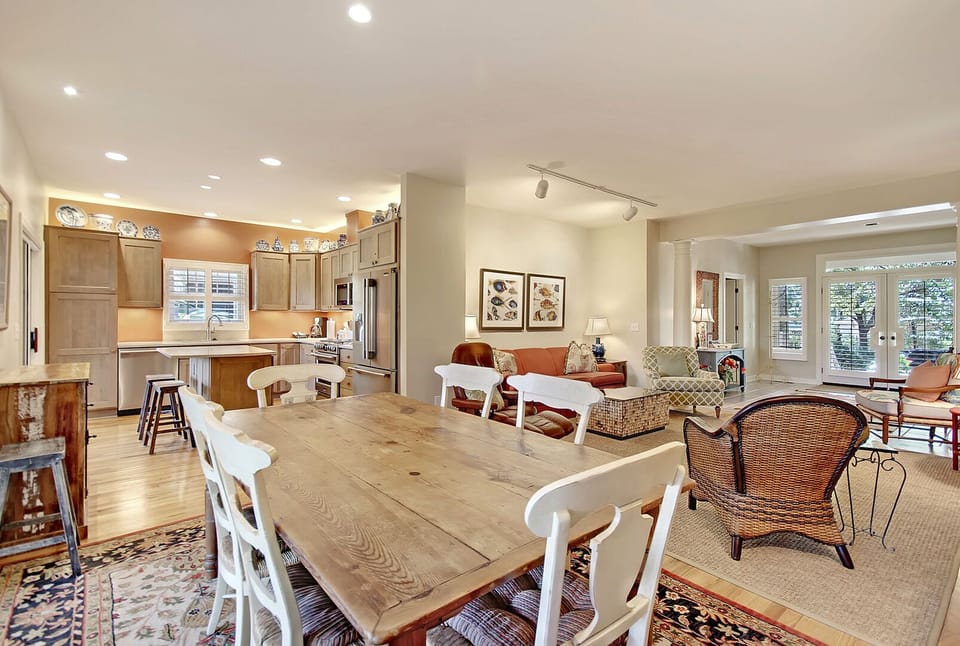 Dining Table - Seats 6 Guests - Plus 3 Bar Stools