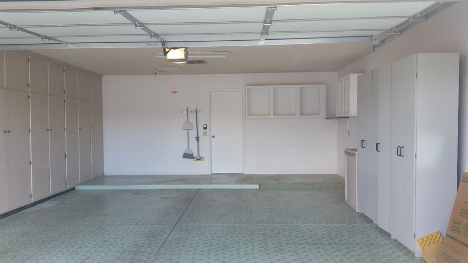 Two car garage with storage