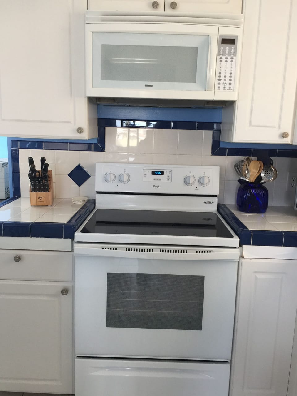 Microwave and glass cooktop