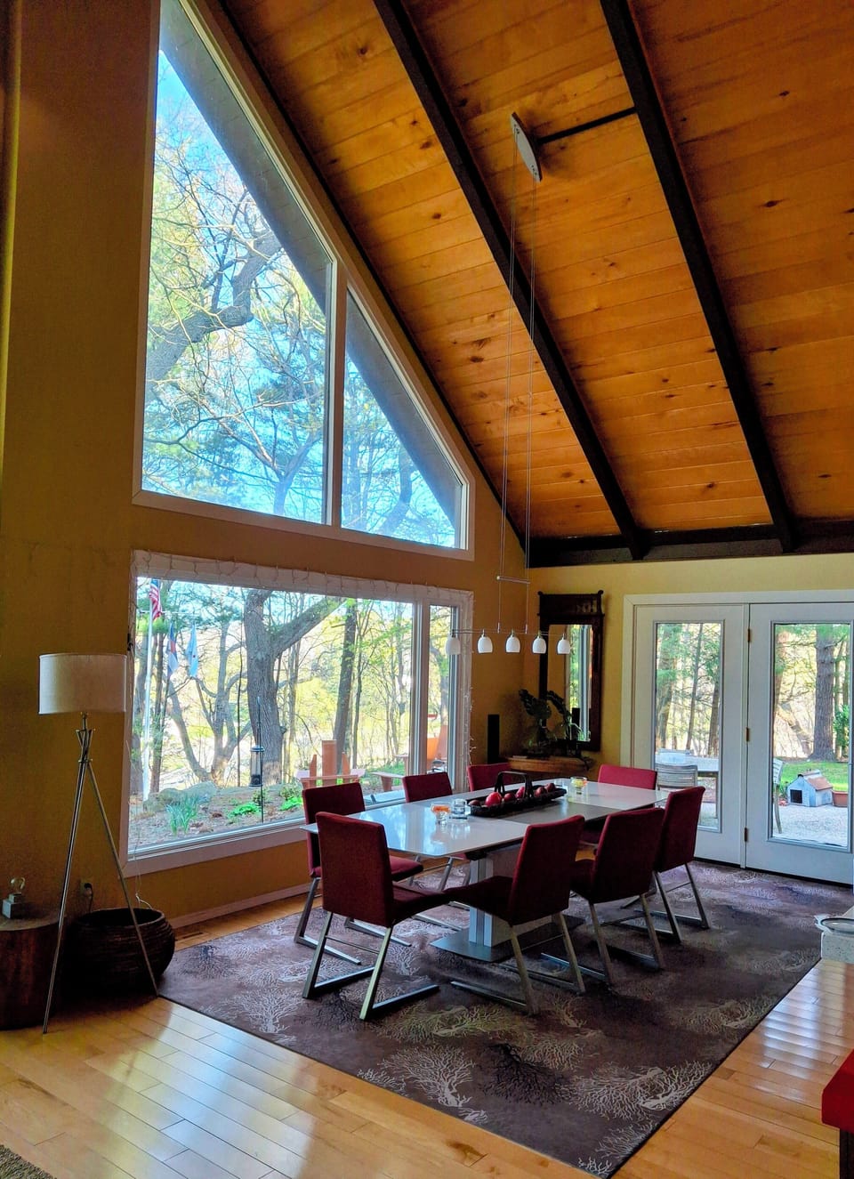dining area adjacent to kitchen and patio
