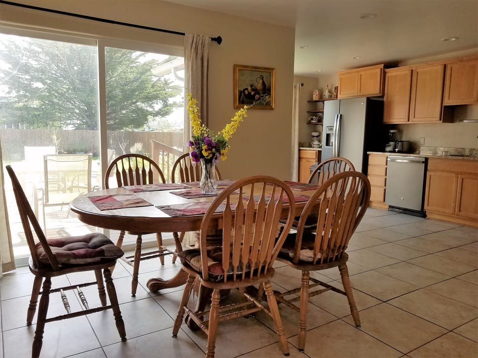 View and exit to the deck from the dining room...