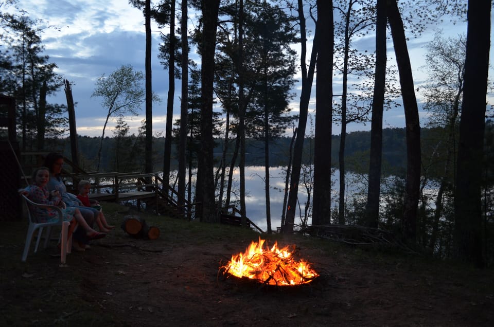 Camp fires with amazing sunset views