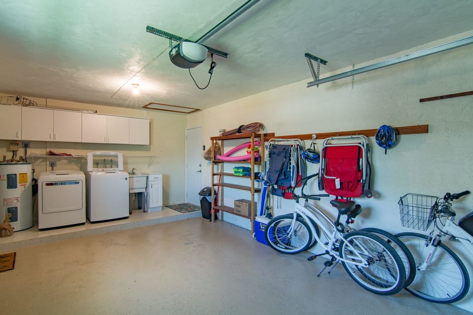 four adult bikes, beach gear, chairs, cooler, golf clubs, 
umbrella etc.
