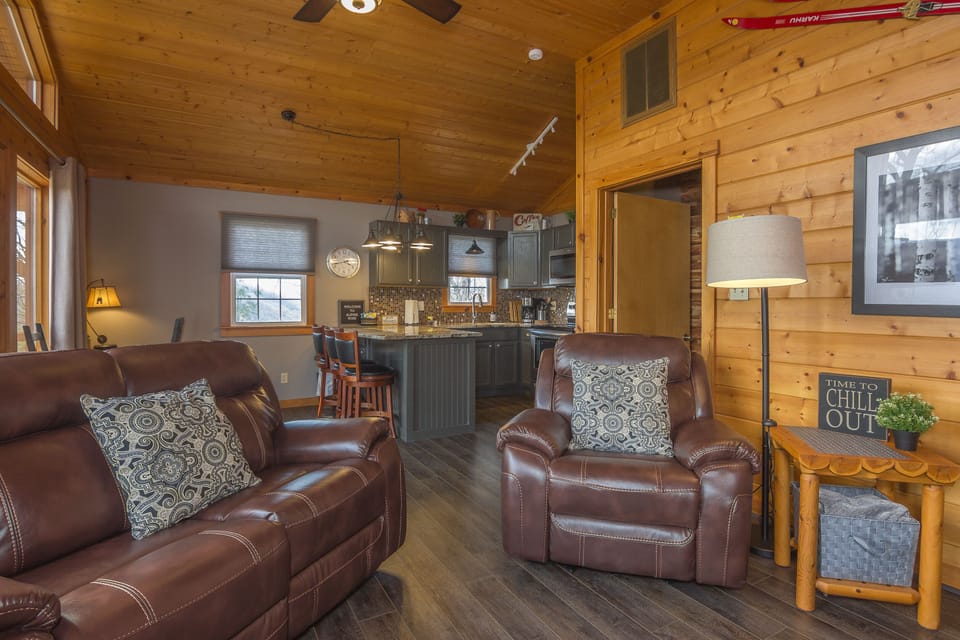 The loveseat and recliner are perfect for reading, movies or watching the fire