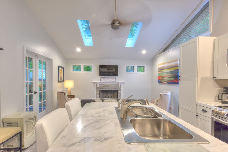 Open floor plan for living and dining