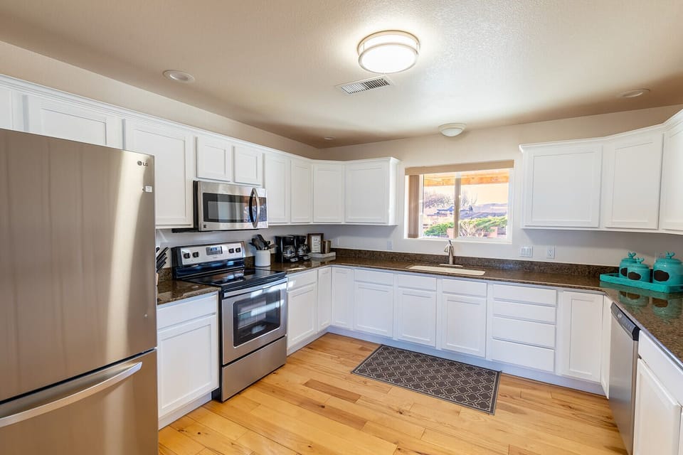 Large kitchen w/nice appliances, &plenty of amenities to enjoy during your stay.