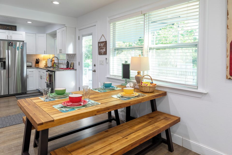 Kitchen - Fun Picnic Table for a Great Gathering Anytime During Your Vacation Days. 