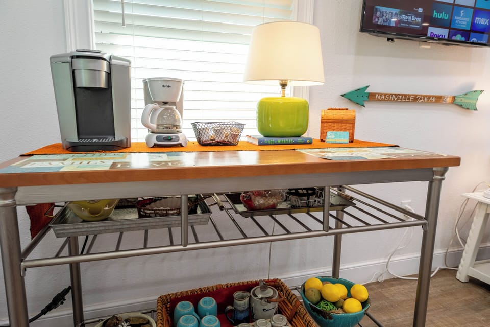 Living room - Keurig Coffee, Classic Mr. Coffee, and Tea. All at Your Choice 24 by 7
