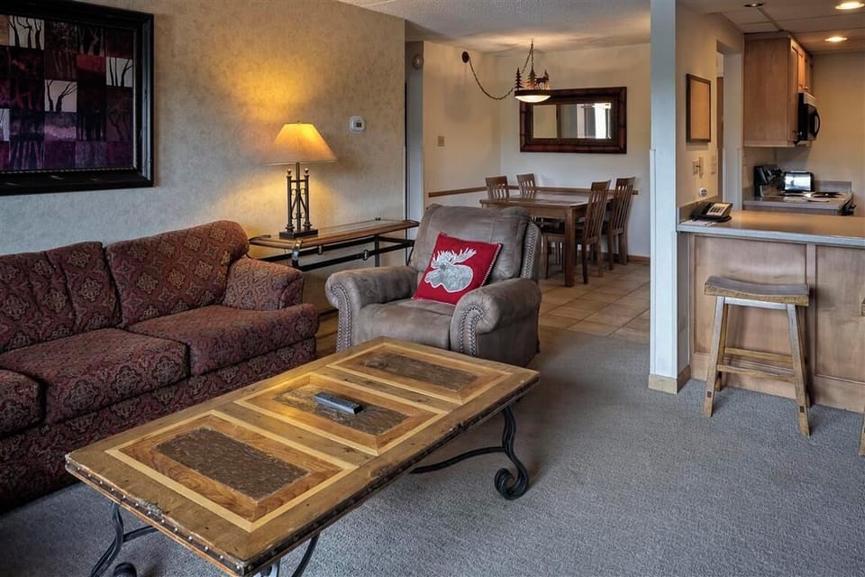 Gather with family and friends in the open-concept living area.