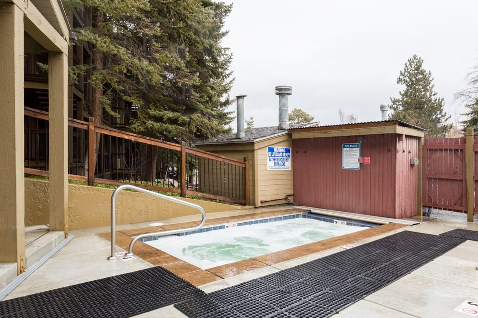 Relax in the hot tub after a fun day on the ski slopes.