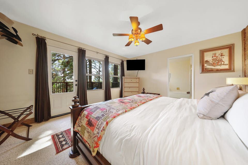 Wake up to a view of the pine trees