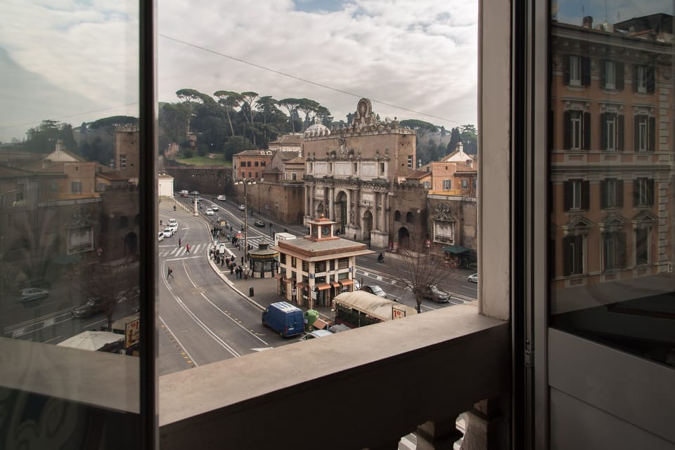 view of Porta del Popolo and Pincio from the living room