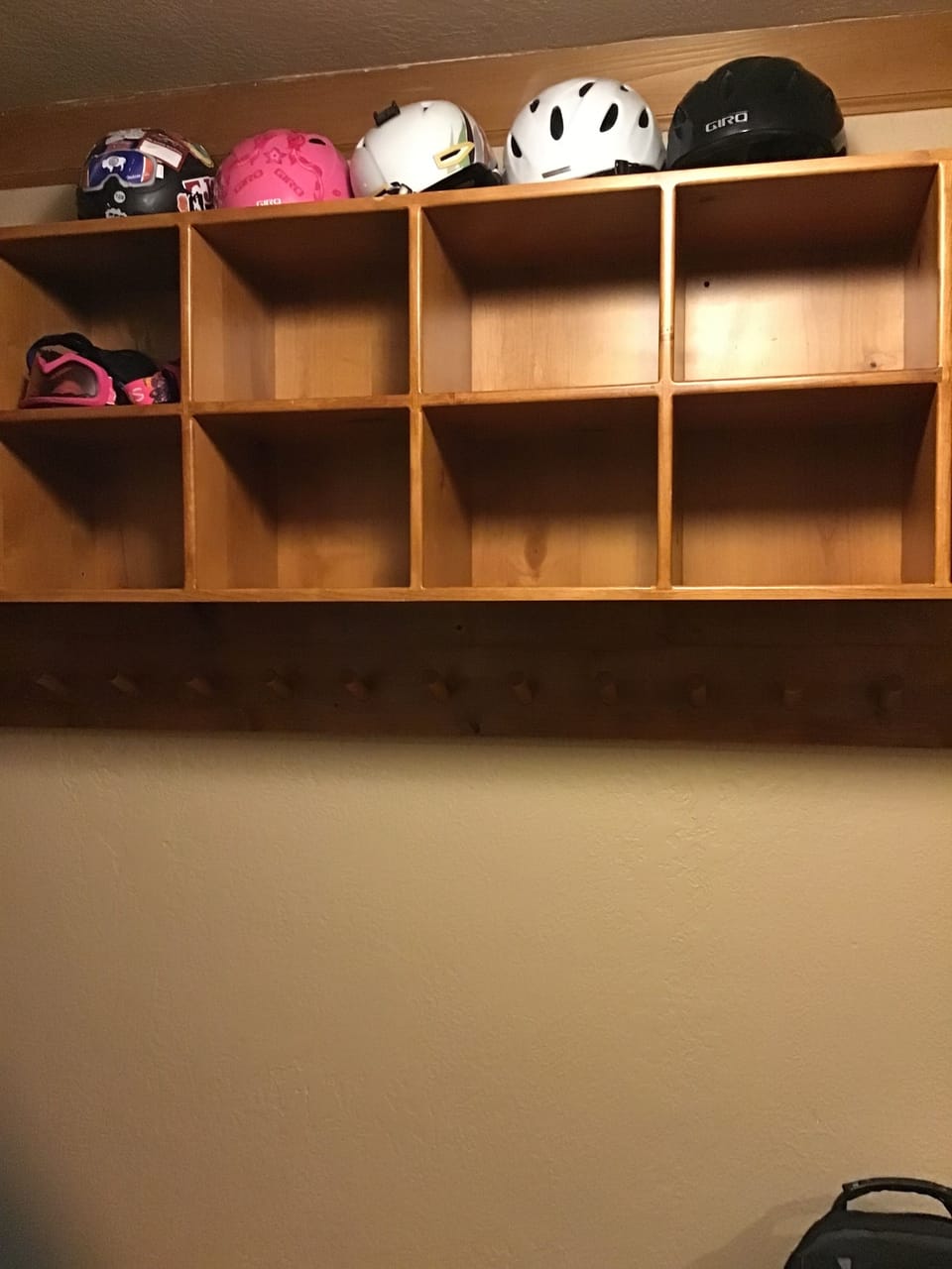 Helmets, Gloves and Coat storage in entryway