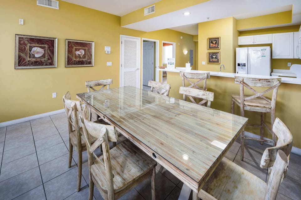 Dining table with seating for six