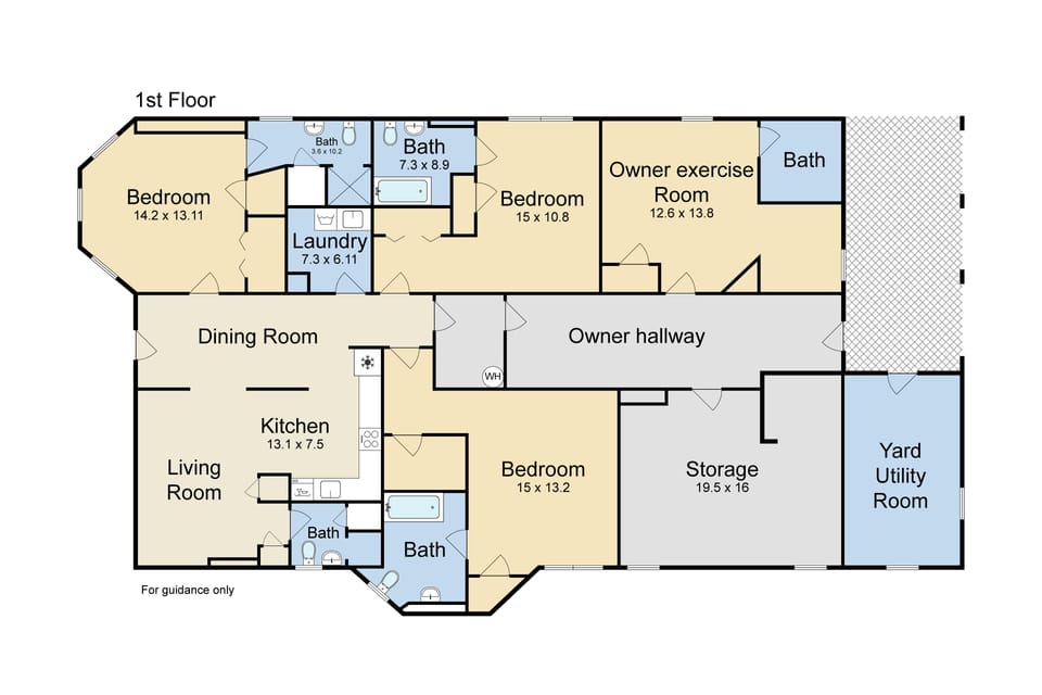Modern, open floor plan.  Large bedrooms and ample closet space.  