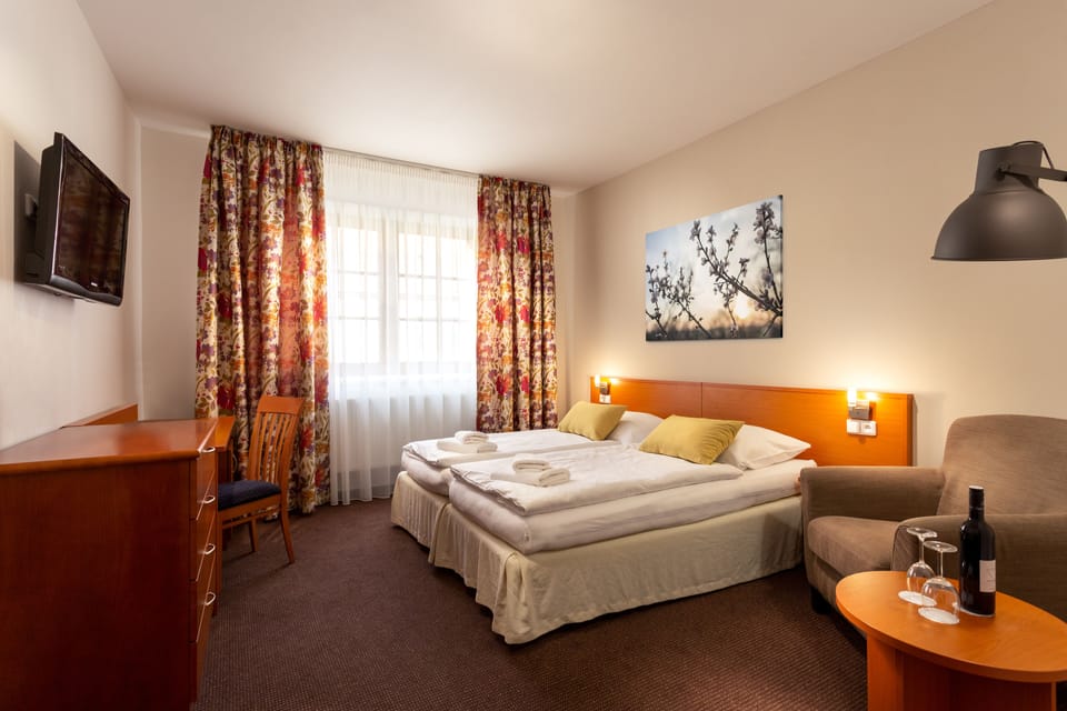 Desk, iron/ironing board (on request), WiFi (free), bed sheets