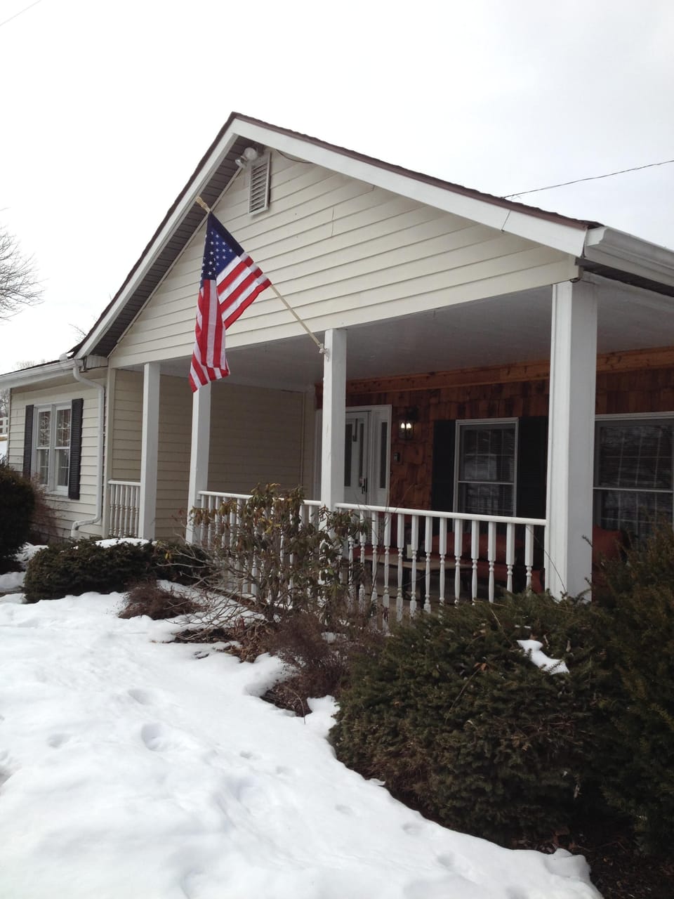 Front of the house in winter