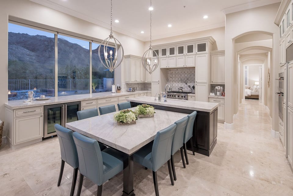 Kitchen - Stunning views from the kitchen windows - a dramatic wall of mountain and Sereno Canyon views.