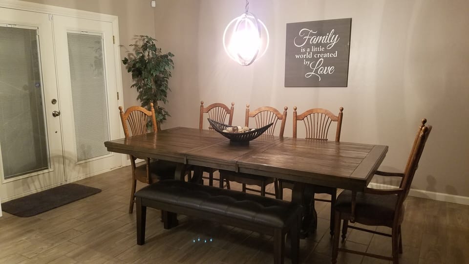 Dining table with bench 