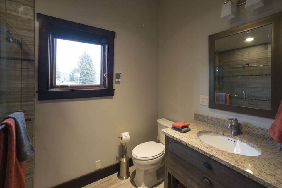 Bathroom with in-floor heat.