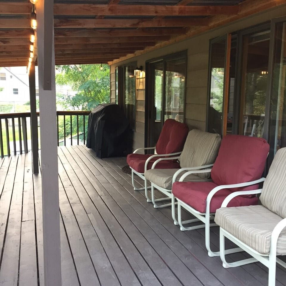 Back deck with barbecue.