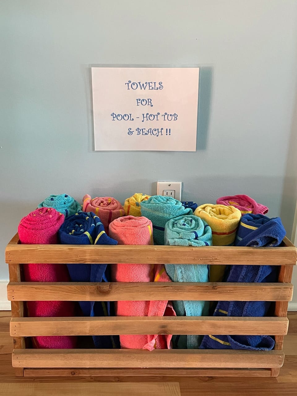 Towels provided for your friends and family‘s convenience!