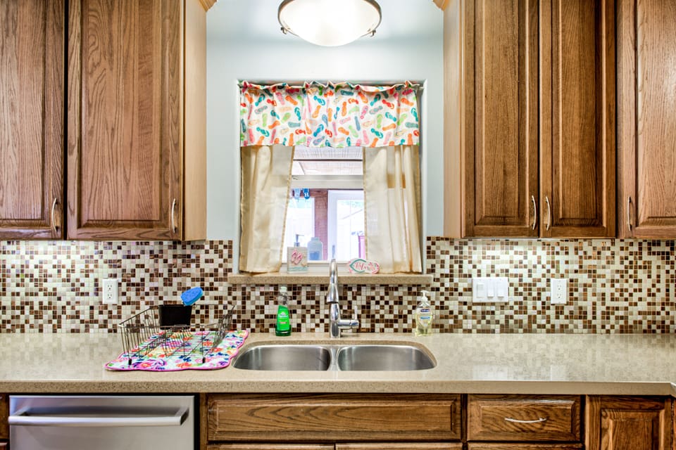 Another view in kitchen - window looks out into billiard room