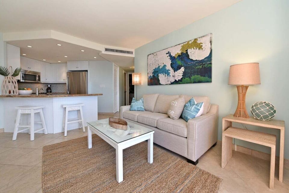 Living room featured a comfortable sofa bed for extra sleeping arrangement