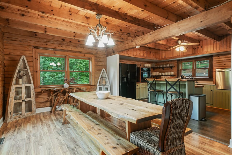 Rustic dining table to seat all your guests.