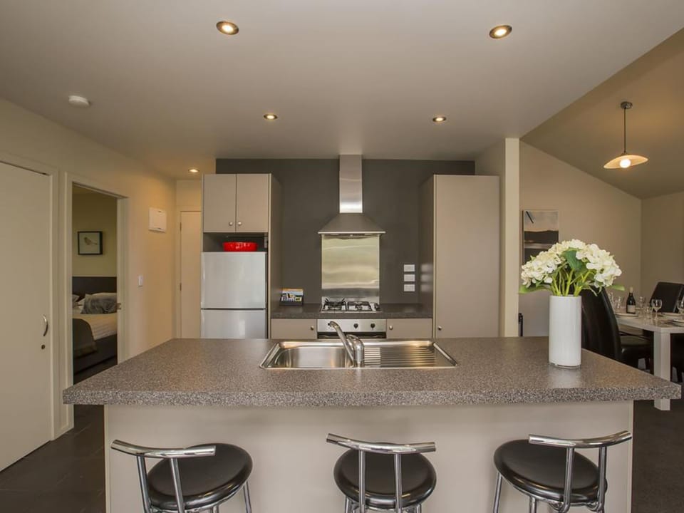Two Bedroom Apartment | Private kitchen | Fridge, microwave, stovetop, electric kettle