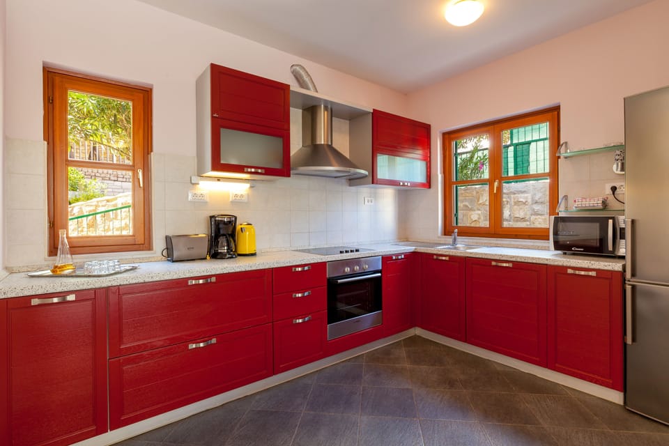 Villa, 4 Bedrooms, Terrace, Sea View | Private kitchen | Coffee/tea maker, fridge, microwave, dishwasher