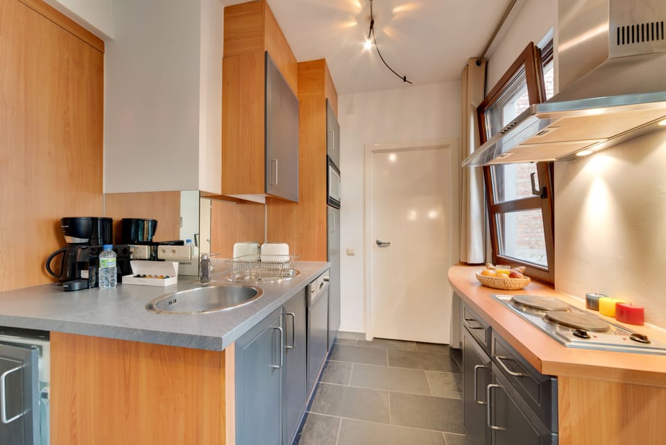 City Apartment | Private kitchen | Fridge, microwave, stovetop, dishwasher