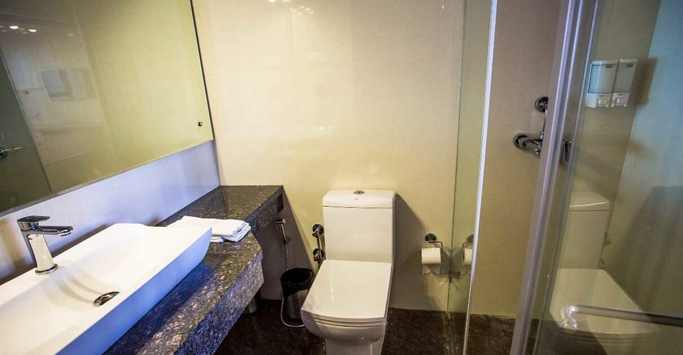 Luxury Room | Bathroom | Shower, rainfall showerhead, free toiletries, hair dryer