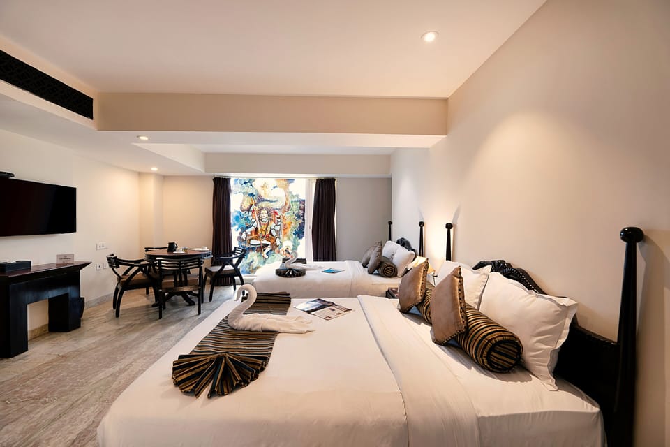 Executive Suite, 2 Queen Beds, Bathtub | Premium bedding, down comforters, in-room safe, individually decorated